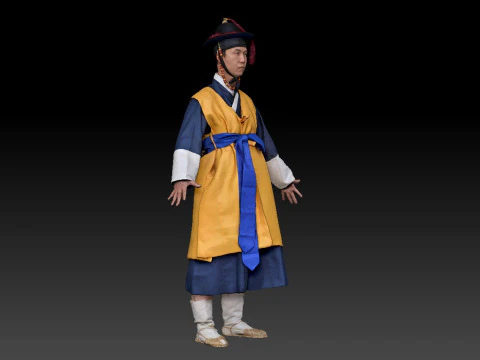 Korean Royal Procession dress hanbok Costume collection 10 3D Model