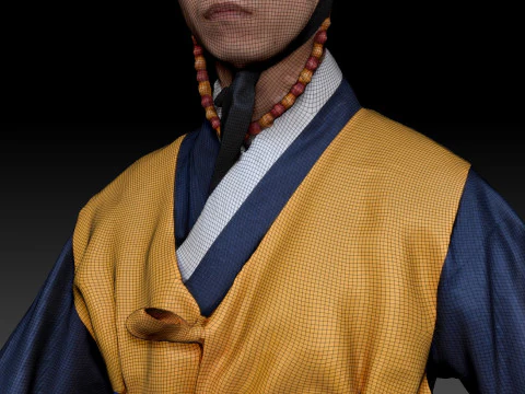 Korean Royal Procession dress hanbok Costume collection 10 3D Model