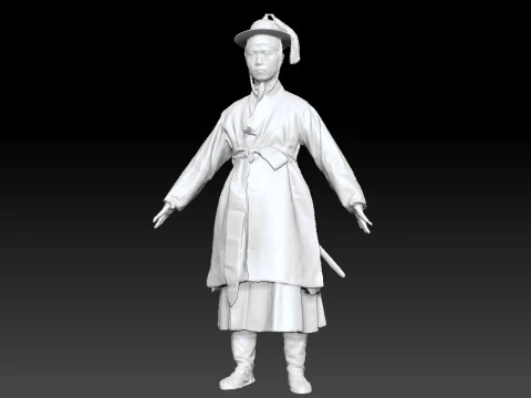 Korean Royal Procession dress hanbok Costume collection 10 3D Model