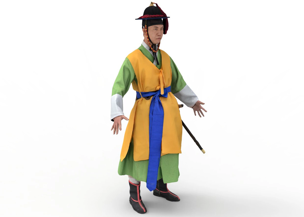 Korean Royal Procession dress hanbok Costume collection 11 3D Model .c4d .max .obj .3ds .fbx .stl .blend 