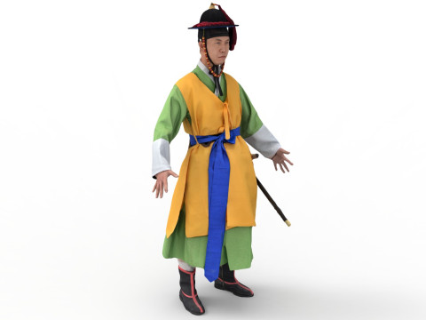 Korean Royal Procession dress hanbok Costume collection 11 3D 模型