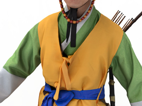 Korean Royal Procession dress hanbok Costume collection 11 3D Model