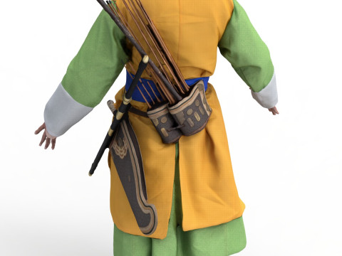 Korean Royal Procession dress hanbok Costume collection 11 3D Model