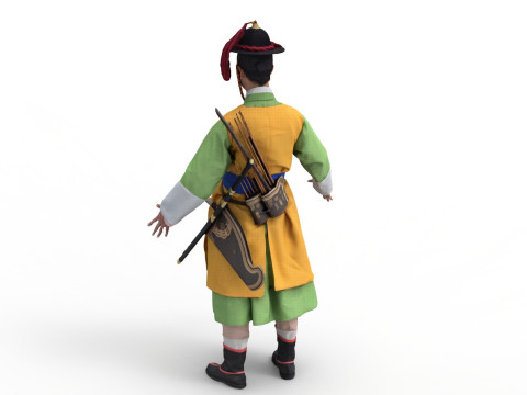Korean Royal Procession dress hanbok Costume collection 11 3D Model