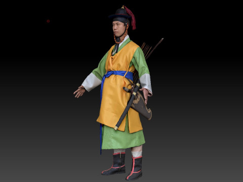 Korean Royal Procession dress hanbok Costume collection 11 3D Model
