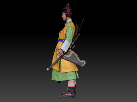 Korean Royal Procession dress hanbok Costume collection 11 3D Model