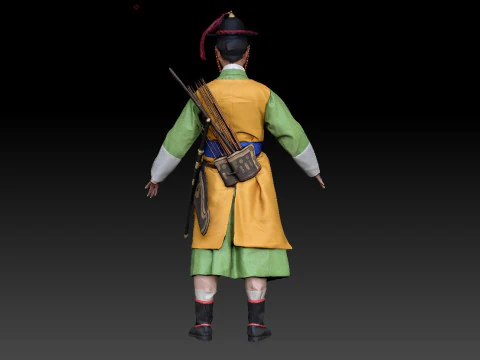 Korean Royal Procession dress hanbok Costume collection 11 3D Model