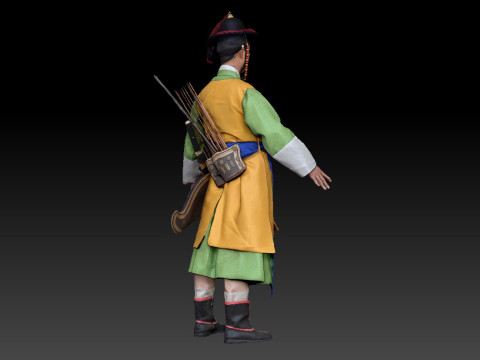 Korean Royal Procession dress hanbok Costume collection 11 3D Model