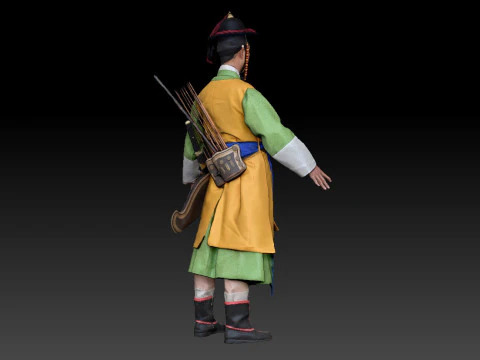 Korean Royal Procession dress hanbok Costume collection 11 3D Model
