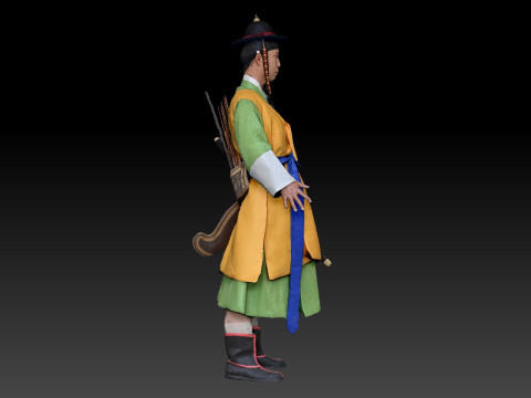Korean Royal Procession dress hanbok Costume collection 11 3D Model