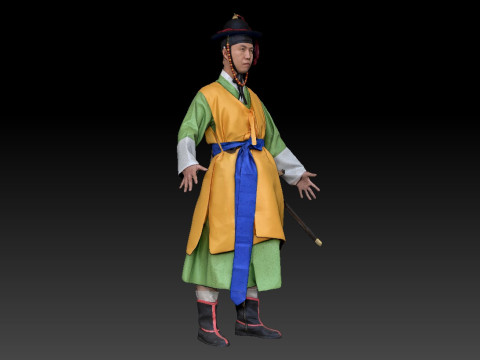Korean Royal Procession dress hanbok Costume collection 11 3D Model