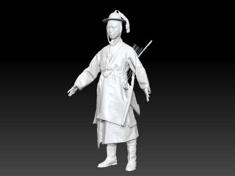 Korean Royal Procession dress hanbok Costume collection 11 3D Model