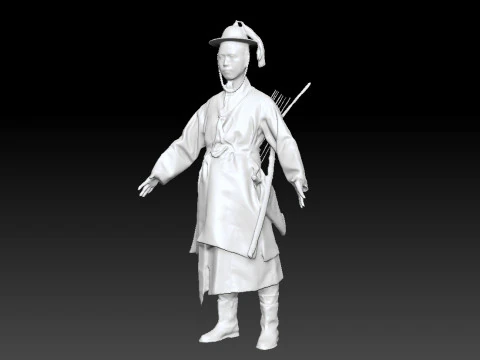 Korean Royal Procession dress hanbok Costume collection 11 3D Model