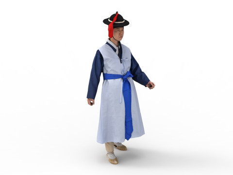 Korean Royal Procession dress hanbok Costume collection 12 3D 模型