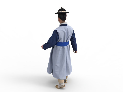 Korean Royal Procession dress hanbok Costume collection 12 3D Модель