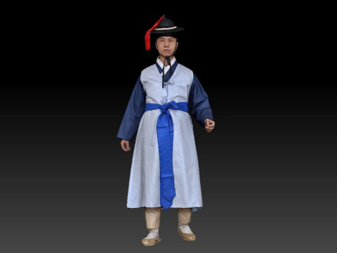 Korean Royal Procession dress hanbok Costume collection 12 3D Модель