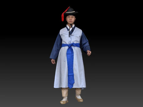 Korean Royal Procession dress hanbok Costume collection 12 3D Model