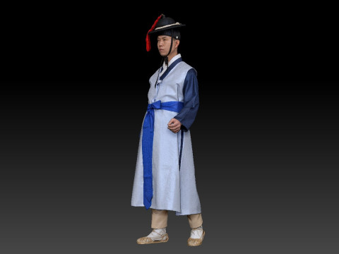 Korean Royal Procession dress hanbok Costume collection 12 3D Модель