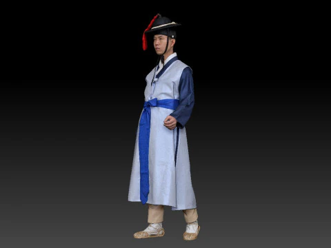 Korean Royal Procession dress hanbok Costume collection 12 3D Model