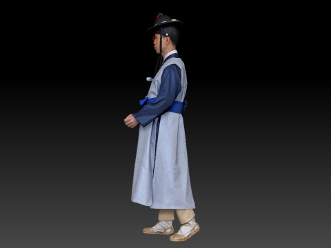 Korean Royal Procession dress hanbok Costume collection 12 3D Модель