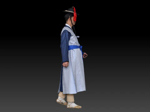 Korean Royal Procession dress hanbok Costume collection 12 3D Model