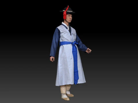 Korean Royal Procession dress hanbok Costume collection 12 3D Model