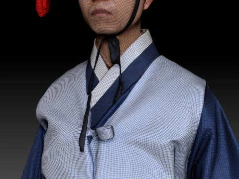Korean Royal Procession dress hanbok Costume collection 12 3D Model