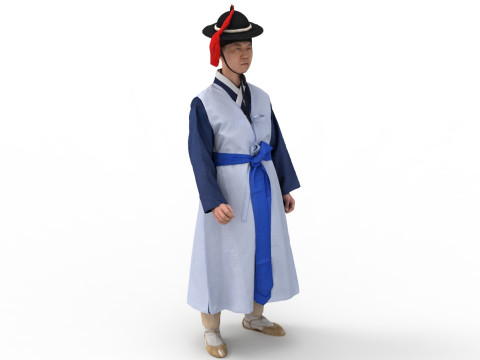 Korean Royal Procession dress hanbok Costume collection 13 3D 模型