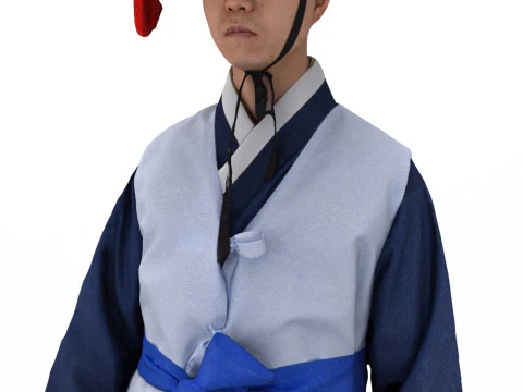 Korean Royal Procession dress hanbok Costume collection 13 3D Model