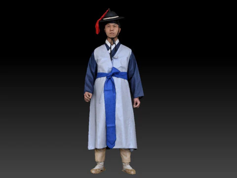 Korean Royal Procession dress hanbok Costume collection 13 3D Model