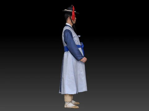Korean Royal Procession dress hanbok Costume collection 13 3D Model