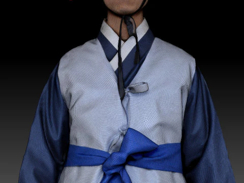 Korean Royal Procession dress hanbok Costume collection 13 3D Model