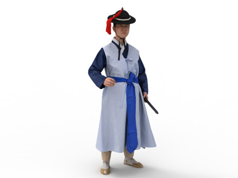 Korean Royal Procession dress hanbok Costume collection 14 3D 模型