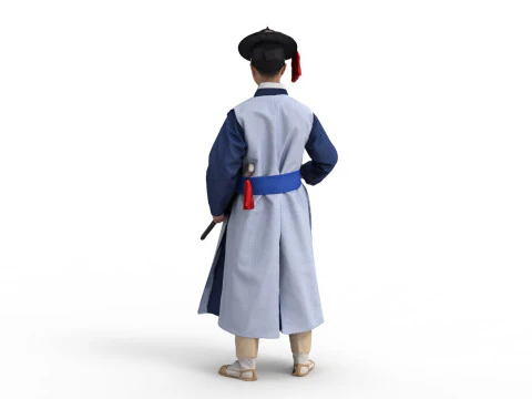 Korean Royal Procession dress hanbok Costume collection 14 3D Model