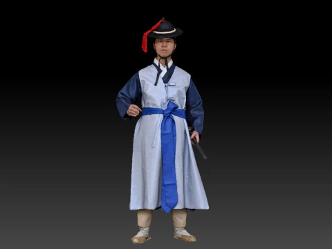 Korean Royal Procession dress hanbok Costume collection 14 3D Model