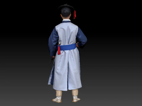 Korean Royal Procession dress hanbok Costume collection 14 3D Model