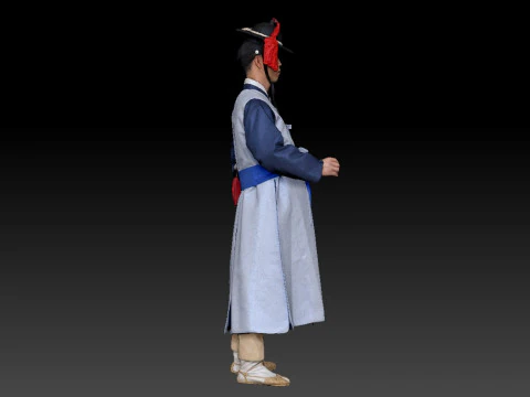 Korean Royal Procession dress hanbok Costume collection 14 3D Model