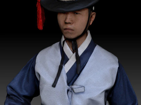 Korean Royal Procession dress hanbok Costume collection 14 3D Model
