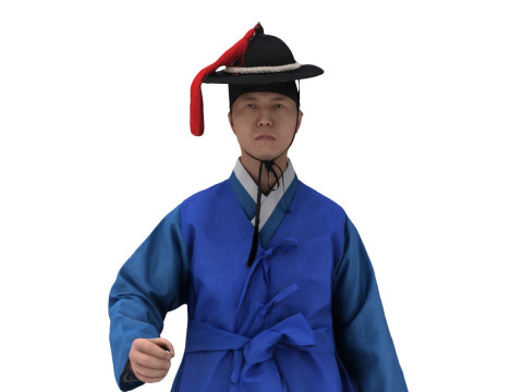 Korean Royal Procession dress hanbok Costume collection 16 3D Model