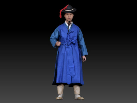 Korean Royal Procession dress hanbok Costume collection 16 3D Model