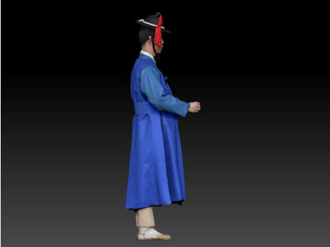 Korean Royal Procession dress hanbok Costume collection 16 3D Model