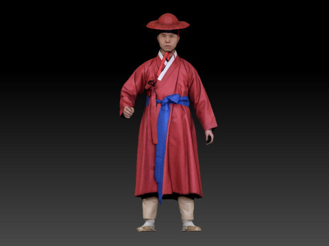 Korean Royal Procession dress hanbok Costume collection 17 Model 3D