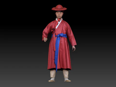 Korean Royal Procession dress hanbok Costume collection 17 3D Model