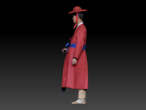 Korean Royal Procession dress hanbok Costume collection 17 3D Model