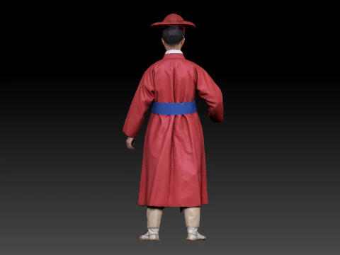 Korean Royal Procession dress hanbok Costume collection 17 3D Model