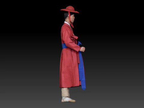 Korean Royal Procession dress hanbok Costume collection 17 3D Model