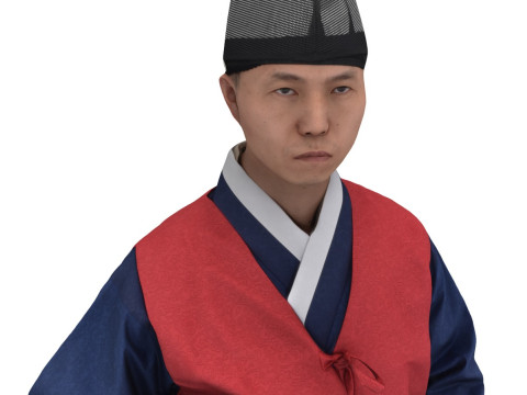Korean Royal Procession dress hanbok Costume collection 19 3D 模型