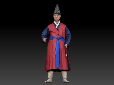 Korean Royal Procession dress hanbok Costume collection 19 3D 模型
