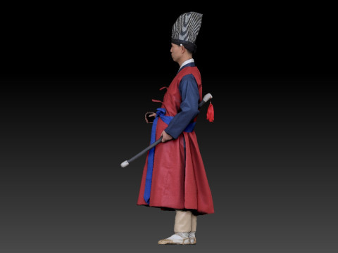Korean Royal Procession dress hanbok Costume collection 19 3D 模型