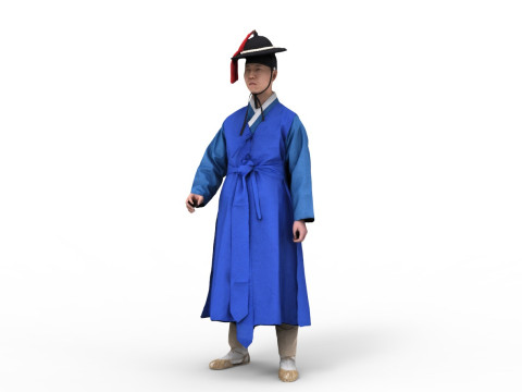 Korean Royal Procession dress hanbok Costume collection 20 3D 模型